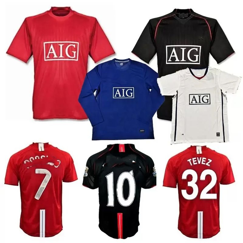 Top 2008 FINAL MOSCOW RONALDO Retro Jerseys Classic Vintage 08 09 SCHOLES VIDIC Soccer jersey ROONEY football shirts GIGGS maillot de foot 0617