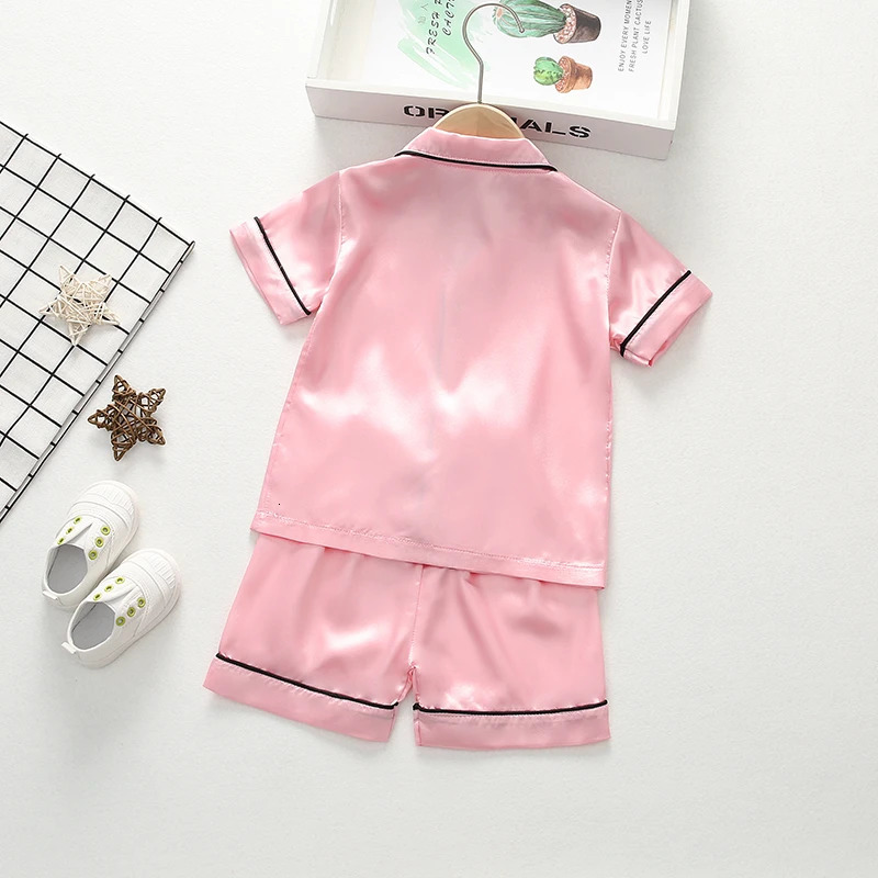 Summer Baby Girls Clothes Suit Children Sleepwear Shirt Shorts 2Pcs/Sets Kids Boys Pajamas Toddler Costume Infant Tracksuits 250617