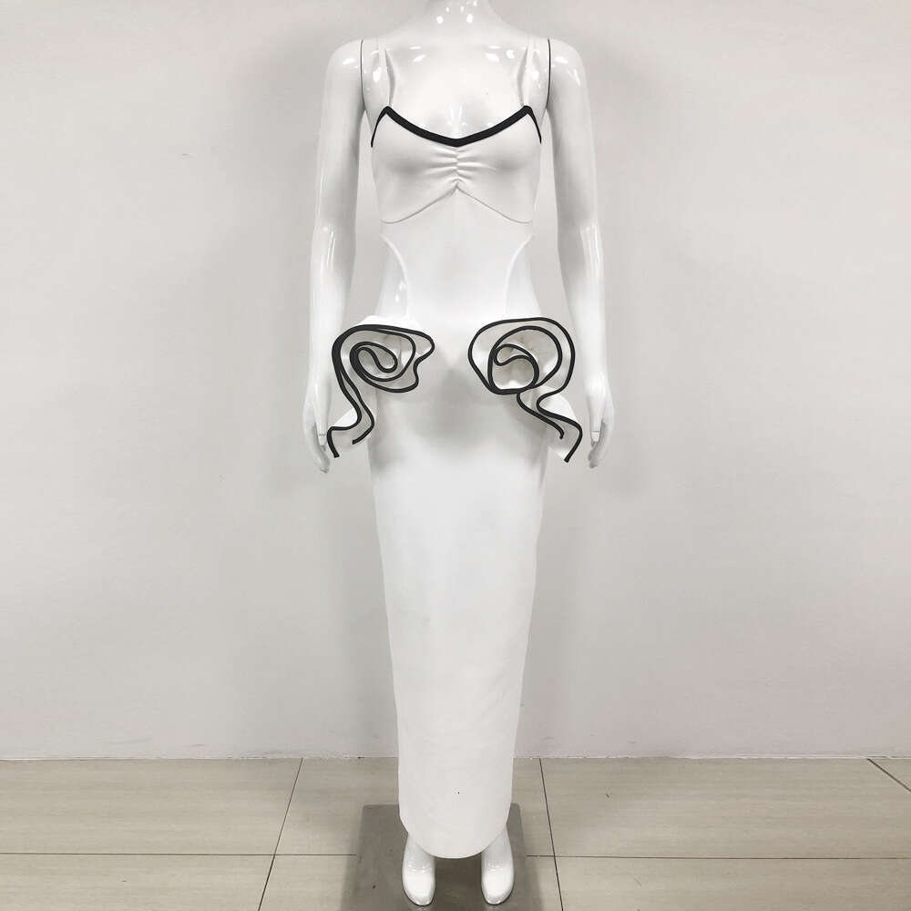 Summer New Strap Slimming Floral Dress Sexy Long Bandage Gown for Women