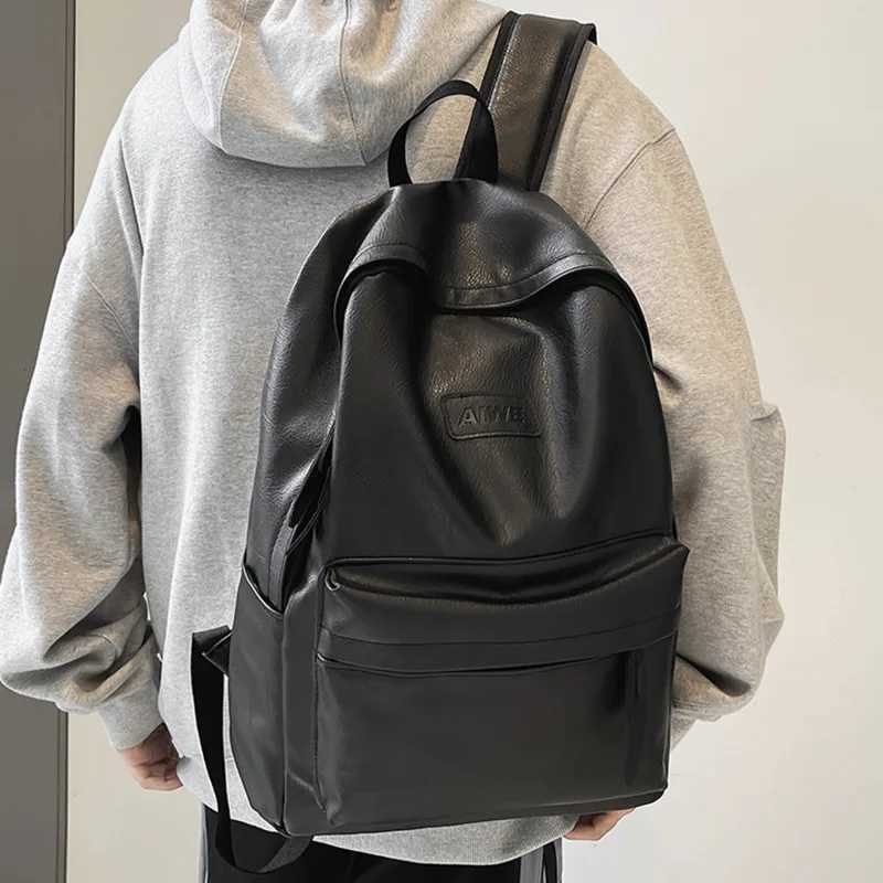 High Quality Women Man Backpack PU Leather Mens Backpacks Designer Back Pack Laptop Bag Large Capacity Travel Bag Z250617