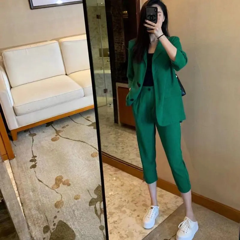 Casual Suit Jacket Two Piece Sets for Women office Fall Outfits Fashion Womens Blazer and Pants Suits Set 2 Elegant Pieces 250612