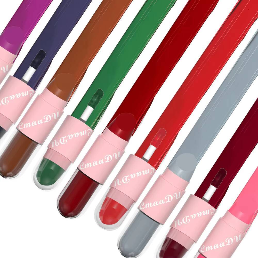 CmaaDu 2 IN 1 lipstick lip & glosses 6-piece matte Lipstick Face Color waterproof small size light weight easy to carry happy