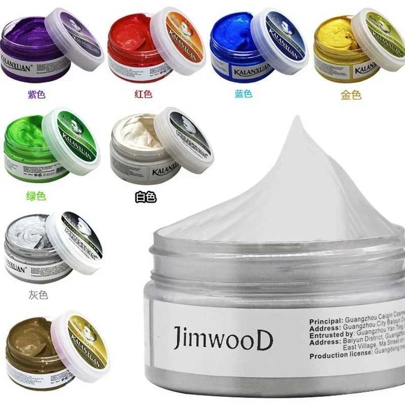 9 Hair Colors Temporary Molding Paste 8 Color Blue Bury Grandma Gray Green Hairs Dye Wax Mud Styling Pomade free shipping