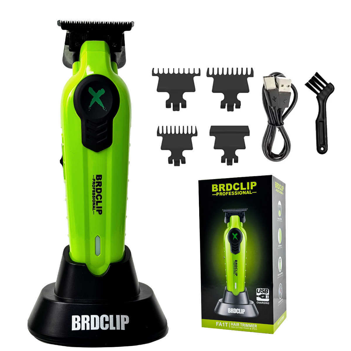 New Professional BRDCLIP FA1C FA1T FK701 White DLC FADE Blade Hair Clipper Shaver Electric Trimmer with Charging Base for Men W241212