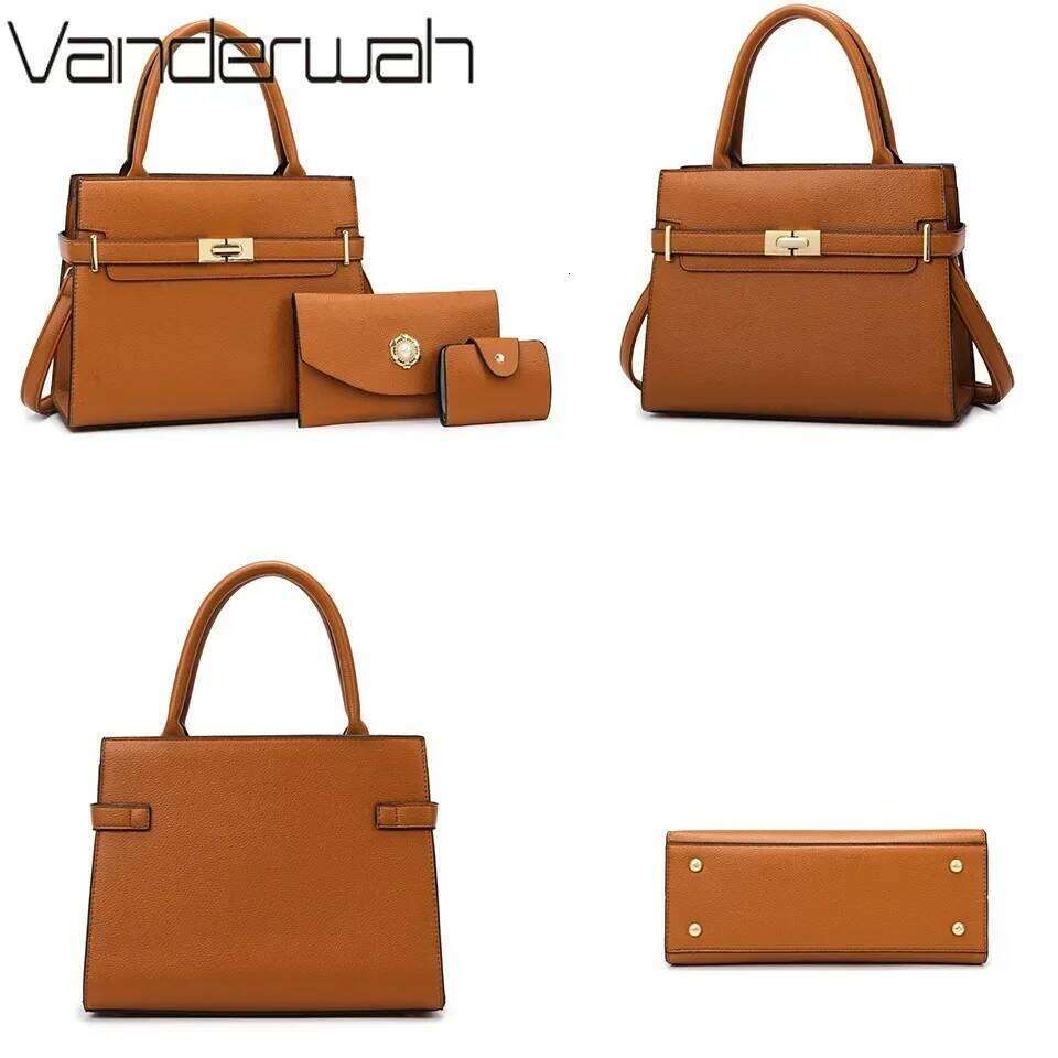 Hot Selling 3 Sets Or 1 Big Bag Women's Handbag Large Capacity Shoulder Crossbody Bags Small Coin Purse Quality Pu Leather Sac Designer Bags