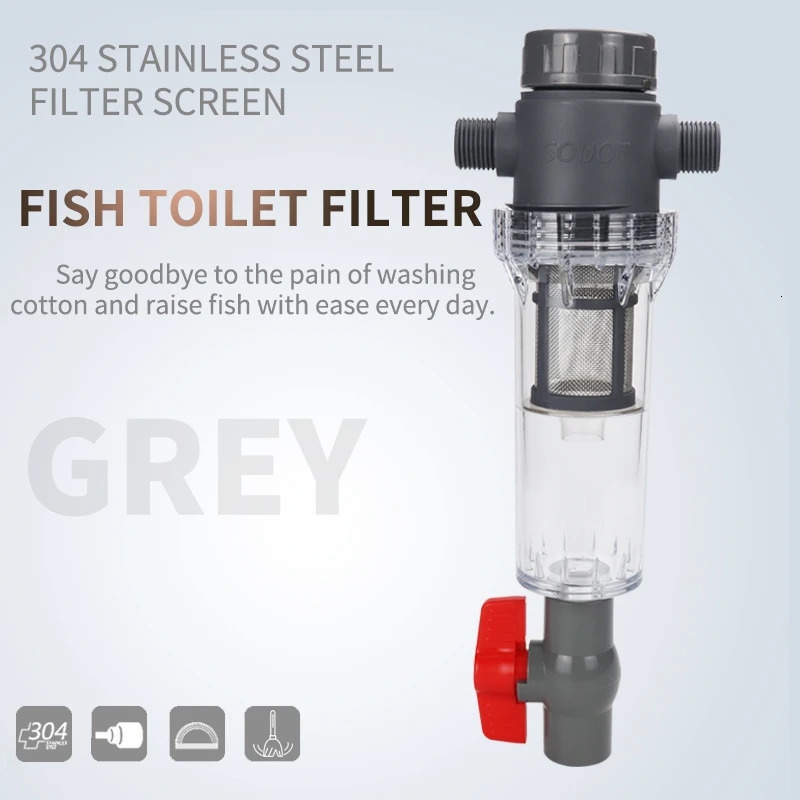 Fish tank fish toilet Full transparent fish waste collector Aquarium drainage collector Automatic cleaning filter 250613
