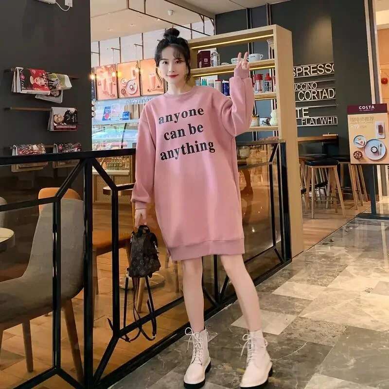Baggy Loose Text Womens Sweatshirts Letter Printing Female Top Korean Y2k Vintage On Promotion 2000s Matching Casual Pullovers