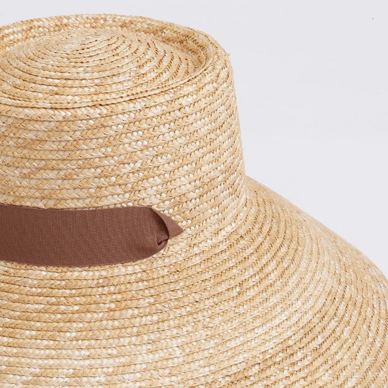 Women Wide Brim Straw Hat with Chin Strap Summer Sun Hats UV Sun Protection Beach Hat Wind Lanyard UPF Derby Travel Hat 250616
