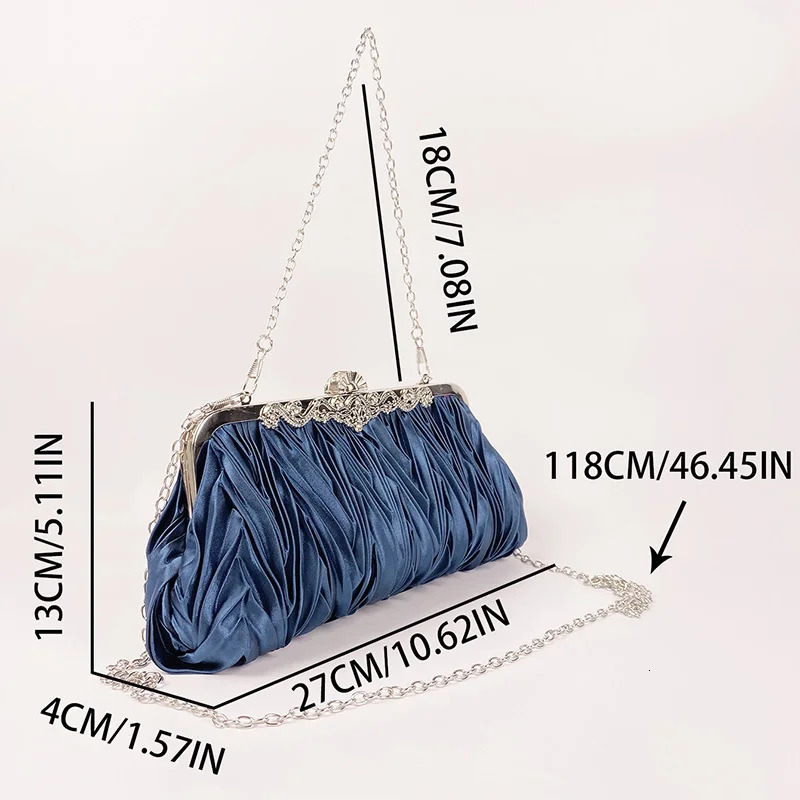pleated dinner bag celebrity banquet clutch one shoulder crossbody chain highend versatility trendy bag 250614