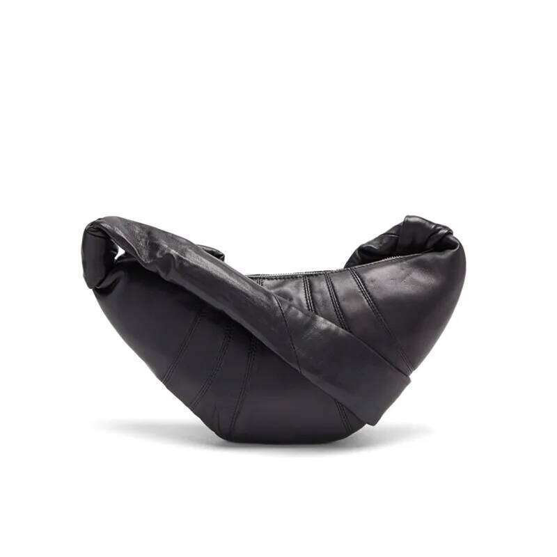 Brand Lambskin Genuine Leather Croissant Trendy Must-have Shoulder Crossbody Bag Couple Style