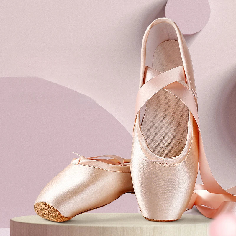XIHAHA Women Ballet Dance Shoes Child Adult Ballet Pointe Dance Shoes Girls Professional with Ribbons Satin Shoes Woman Sneakers 250613