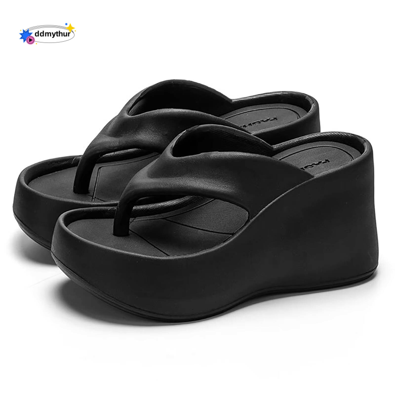 High Heeled Slippers For Thick Soled Flip Flops Summer Fashion Women Slipper Wedges Platform Slip-On White Female Footwear ddmythur