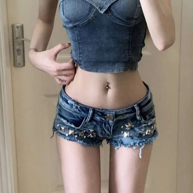Trend 2025 Denim Shorts for Women With Waist Pocket Wide Short Jean Pants Woman Harajuku Fashion To Wear Casual Jorts Elegant XL