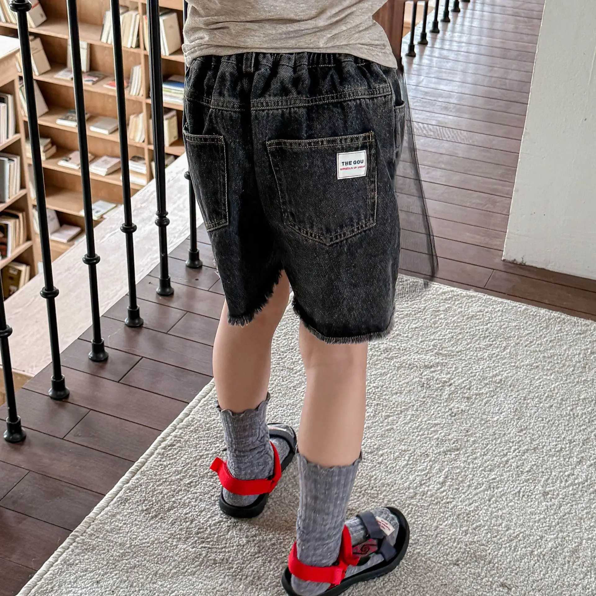 Girls Denim Shorts 0-6 Years 2025 Summer New Children Casual Pants Loose Boys Jeans Solid Color Baby Shorts Kids ClothesC250617