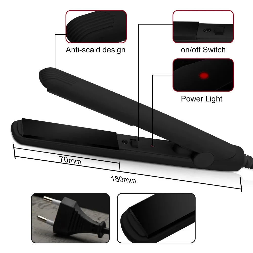 Electronic Ceramic Fast Hair Straightener Portable Mini Flat Iron WetDryer Straightening Irons Professional comb iron 250606