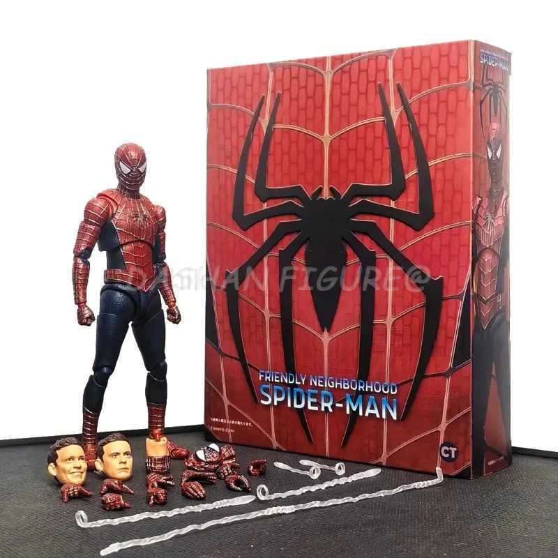 Disney CT Marvel Spider-Man No Way Home Action Figure SHF Tobey Maguire Spiderman Figures The Friendly Neighborhood Movable Model Toys W250617