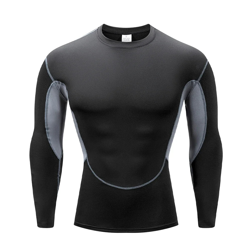 Mens Running T Shirt Quick Dry Shirt Yoga Training Compression Sports Tops Long Sleeve Solid Running Sweatshirt T-Shirts 250616