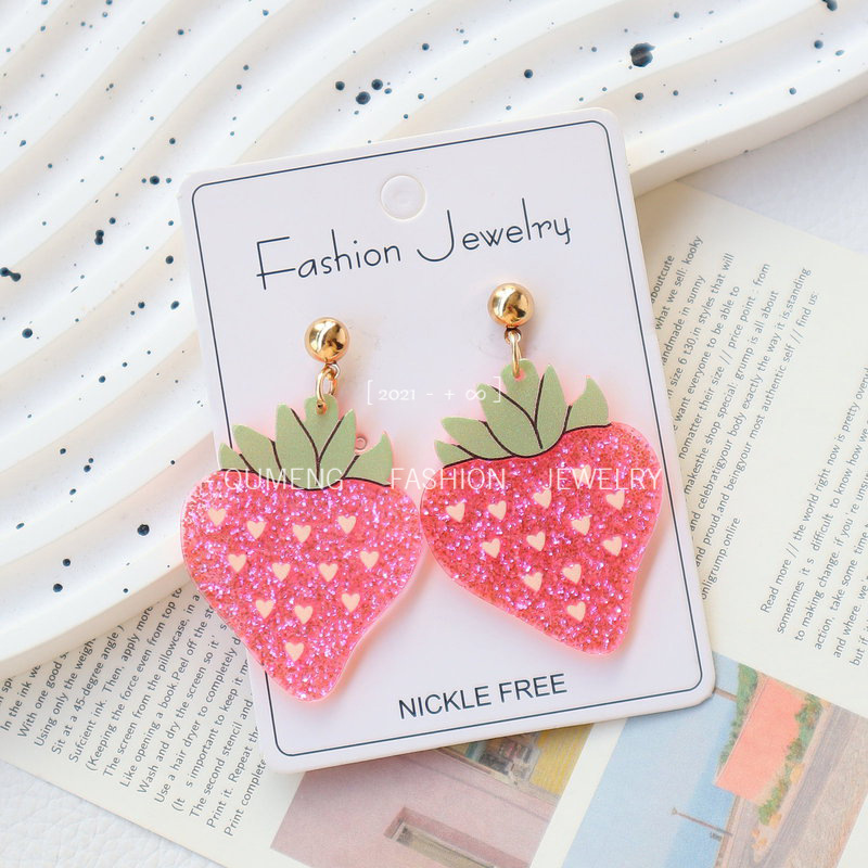 Women's Earrings 3PCS/LOT heart Acrylic Illusory Color Geometric Long Drop Earrings for Womens Trendy Jewelry