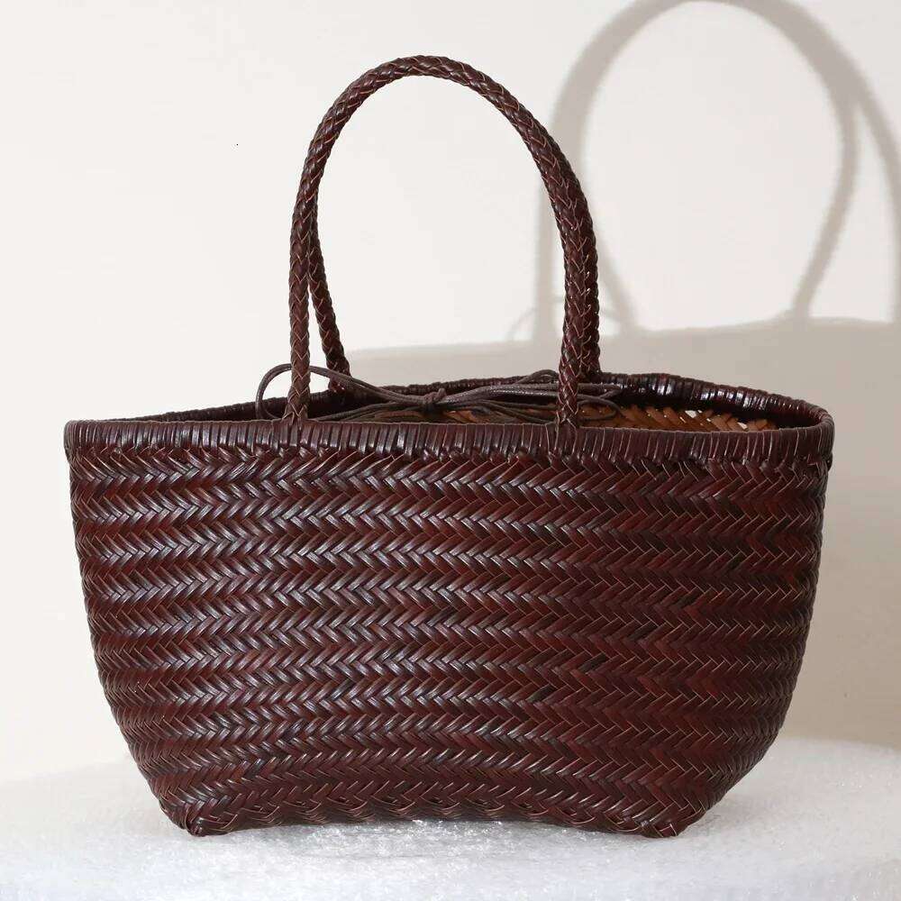 Handbags Women's Genuine Leather Shoulder Weaving Casual Shopping Bag Vintage Big Tote Purse Cowhide Cross Hand Bags Lady