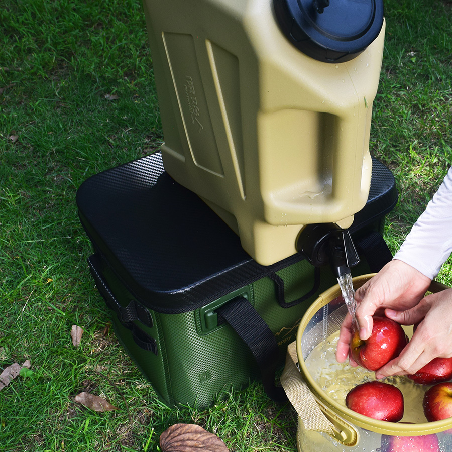 Versatile 28L Camp Organizer Bag - Foldable Hardtop Table & Waterproof Storage Bin for Family Picnics/Hiking Gear, Heavy Duty Eco EVA (Forest Green)