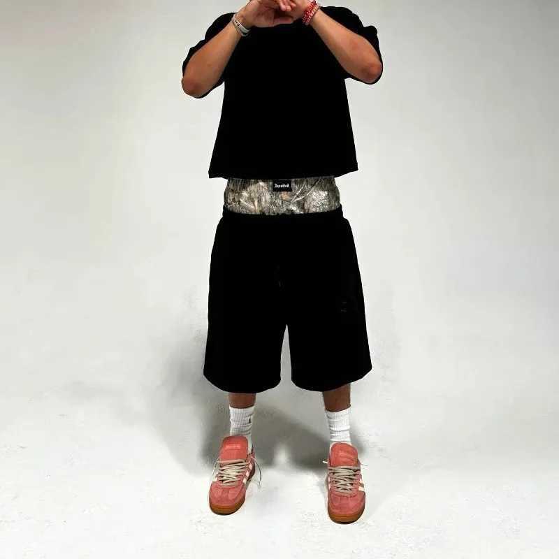 2025 New Summer Y2K Retro Shorts Camouflage Pattern Double Waist Embroidered Streetwear Men Women Harajuku Hip Hop Sports Shorts Z250617