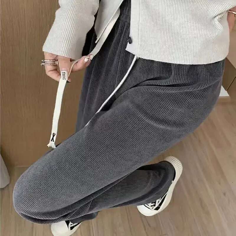 Pants for Women Fluid Woman Trousers High Waist Straight Leg Korean Fashion Trends 2025 Chic and Elegant Casual Cotton Quality G