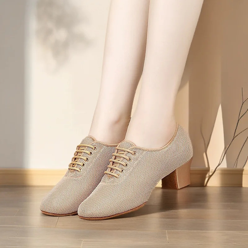 Latin Dance Shoes For Women Social Dance Teacher Shoes square Dance Sailor Modern Dance Mesh Surface Breathability Sneakers 250613