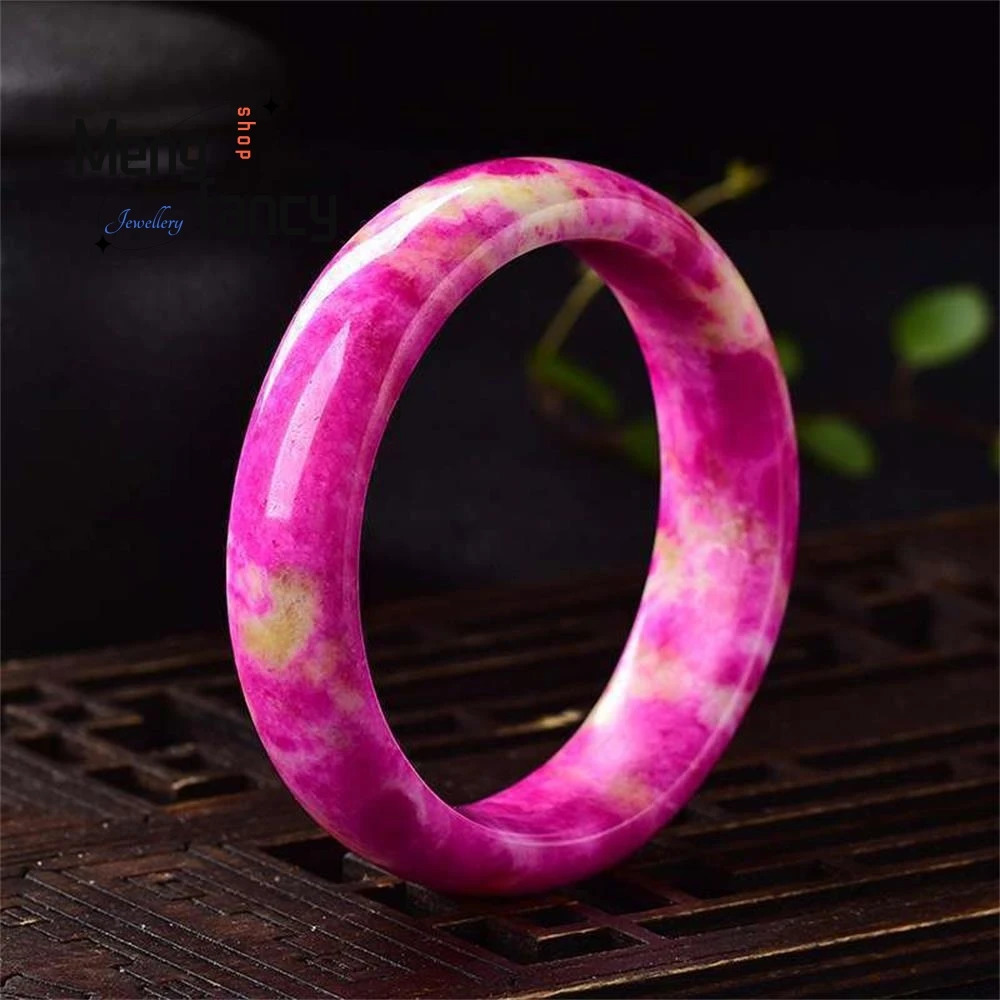 Natural Jadeite Bracelet Charms Fashion Retro Jade Bangle Fine Jewelry Temperament Elegant Women Sexy Girls Holiday Gifts 250616