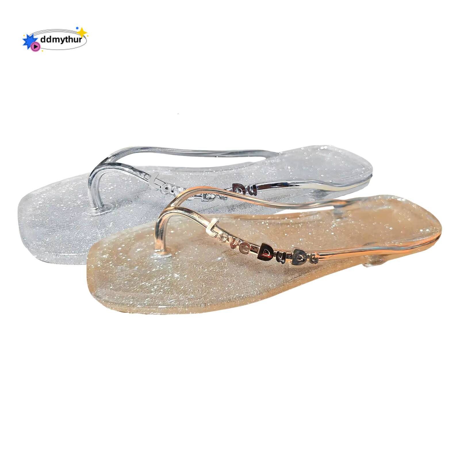 Formal For Ladies Summer Casual Transparent Fine Flash Square Clip Toe Outside Wear Beach Woven Sandals Women ddmythur