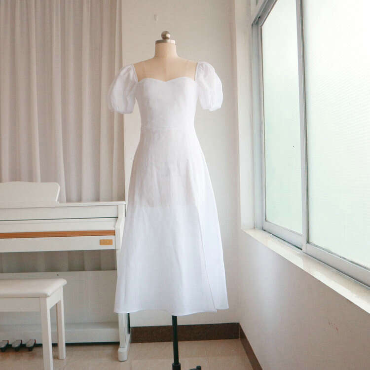 Dresses for Woman Elegant for A Wedding Robe Dresses Fulllace Devise N265ref White Linen Dress 2025 Summer New French Style Womens Fashion