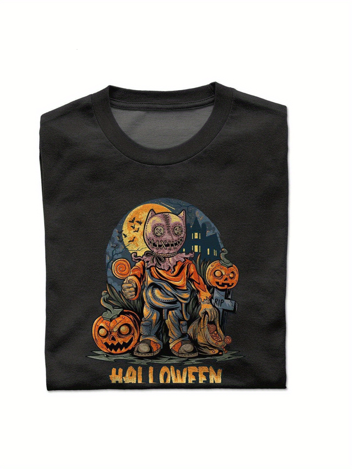 Dongdumaoyi Black White Adult 180G Text S-3Xl Short Sleeve Men Round Collar T Shirts Cotton Graphics Halloween 3ec6