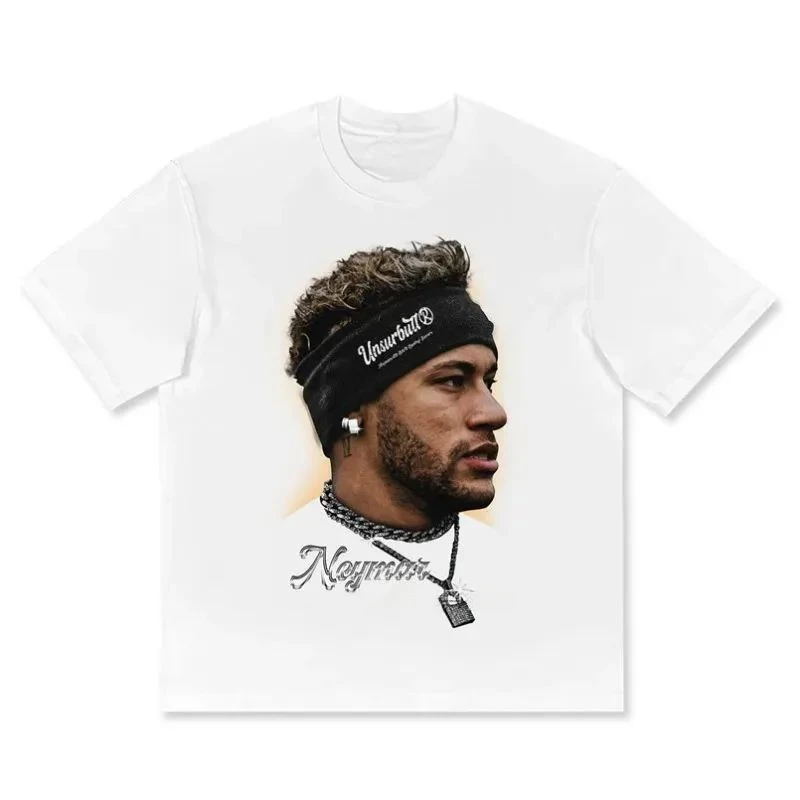Pure Cotton American-style Streets Both Sexes Fashionable Vintage Print Short-sleeved T-shirt
