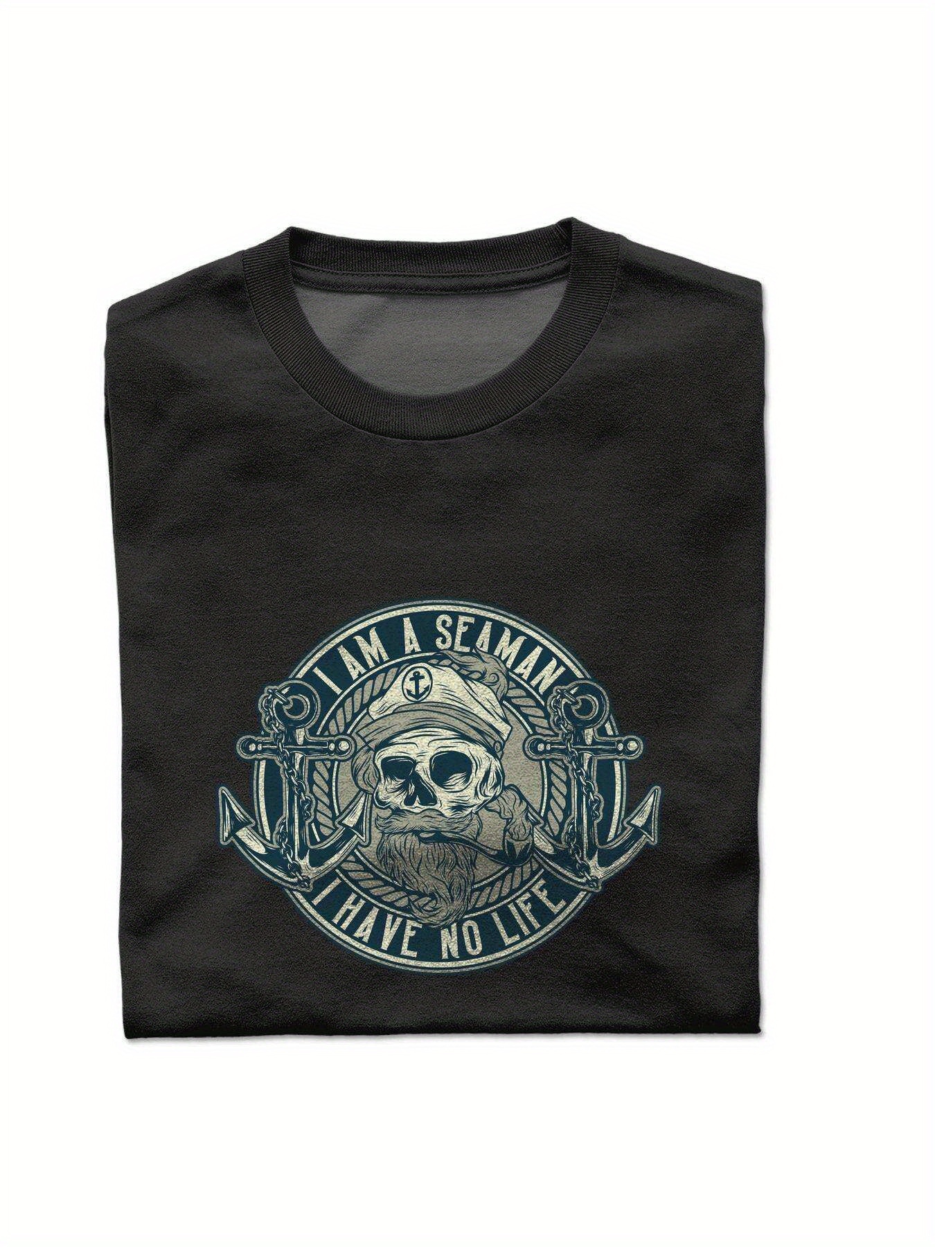 Dongdumaoyi Black T Shirts 180G Men Microphone Adult White Round Collar Graphics Cotton Short Sleeve S-3Xl Skull 1332