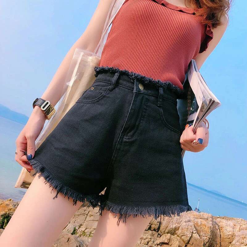Loose Womens Denim Shorts Short Pants for Women To Wear Baggy Jeans High Waist Wide Fashion Korean Style Outdoor Classic XL Hot