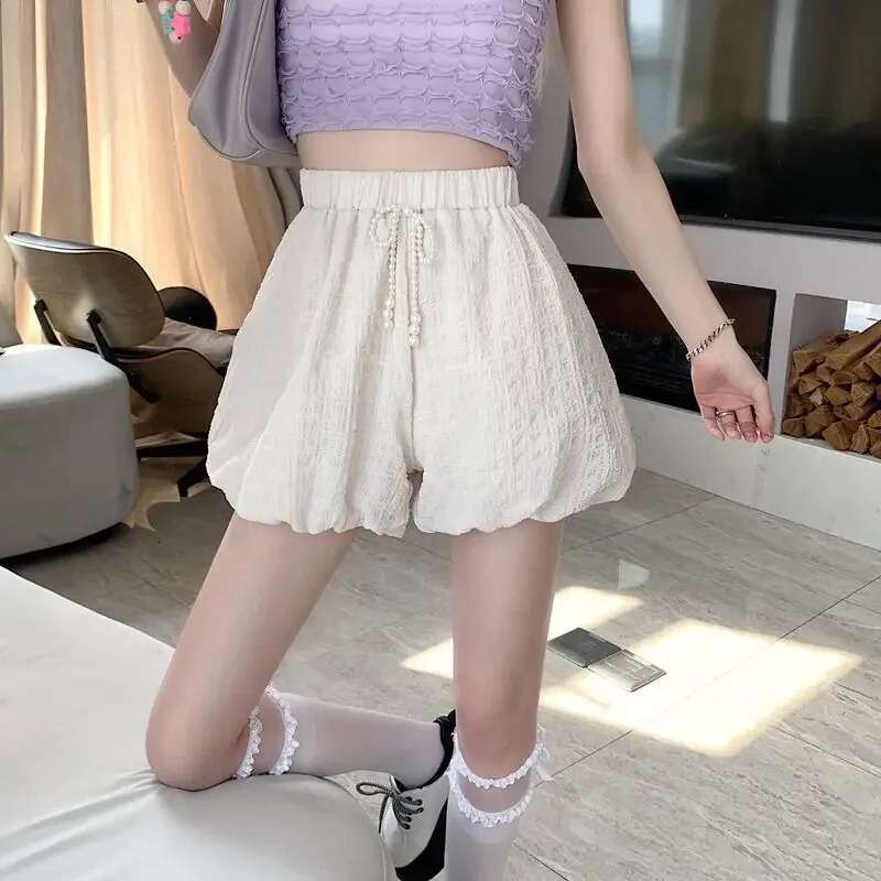 Shorts for Women Black Elastic Waist Woman Short Pants High Bloomer Streetwear Elasticty Y2k Vintage Elegant To Wear Summer XL