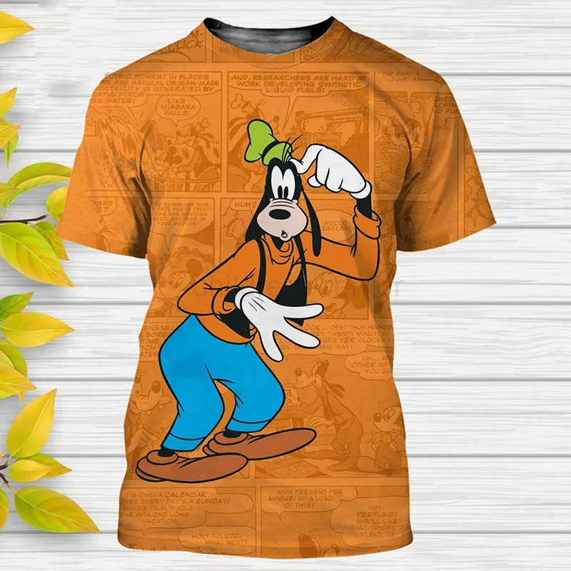 Disney 2024 New Disney Goofy 3D Print T-Shirts Cartoon Streetwear Men Women Tees Tops Kids Boys Girls Casual Fashion T Shirt W250617
