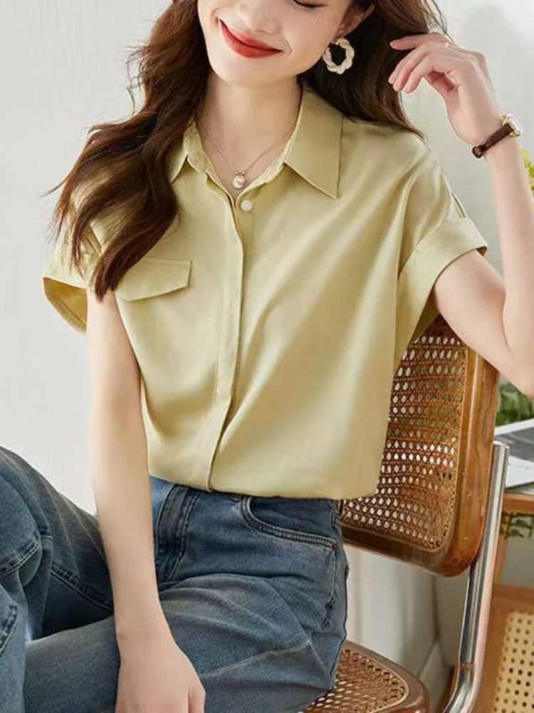 Shirts Blouses For Women Chiffon Woman Top Thin Style Summer Blouse Elegant And Youth Xxl Premium Economic New 2025 Cool