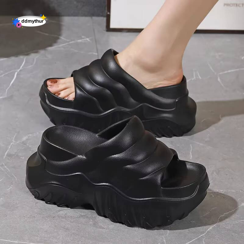 for Women Platform Flat Wedge Ankle Buckle Summer Beach Sandals Open Toe High Heeled Slippers Slip On Slides ddmythur