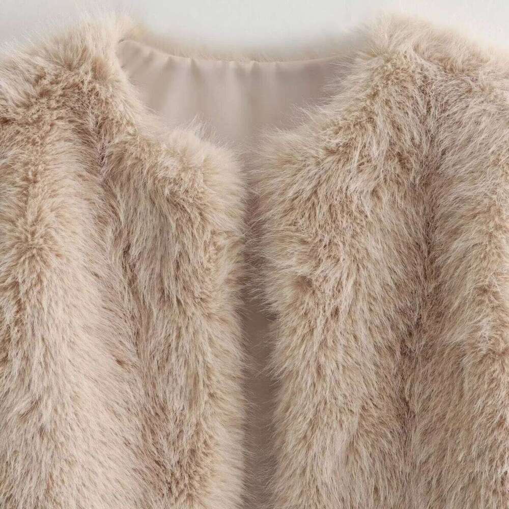 Warm Fluffy Faux Fur Coat Long Sleeve Women's Cardigan 2024 Autumn and Winter Fashion Ladies Streetwear