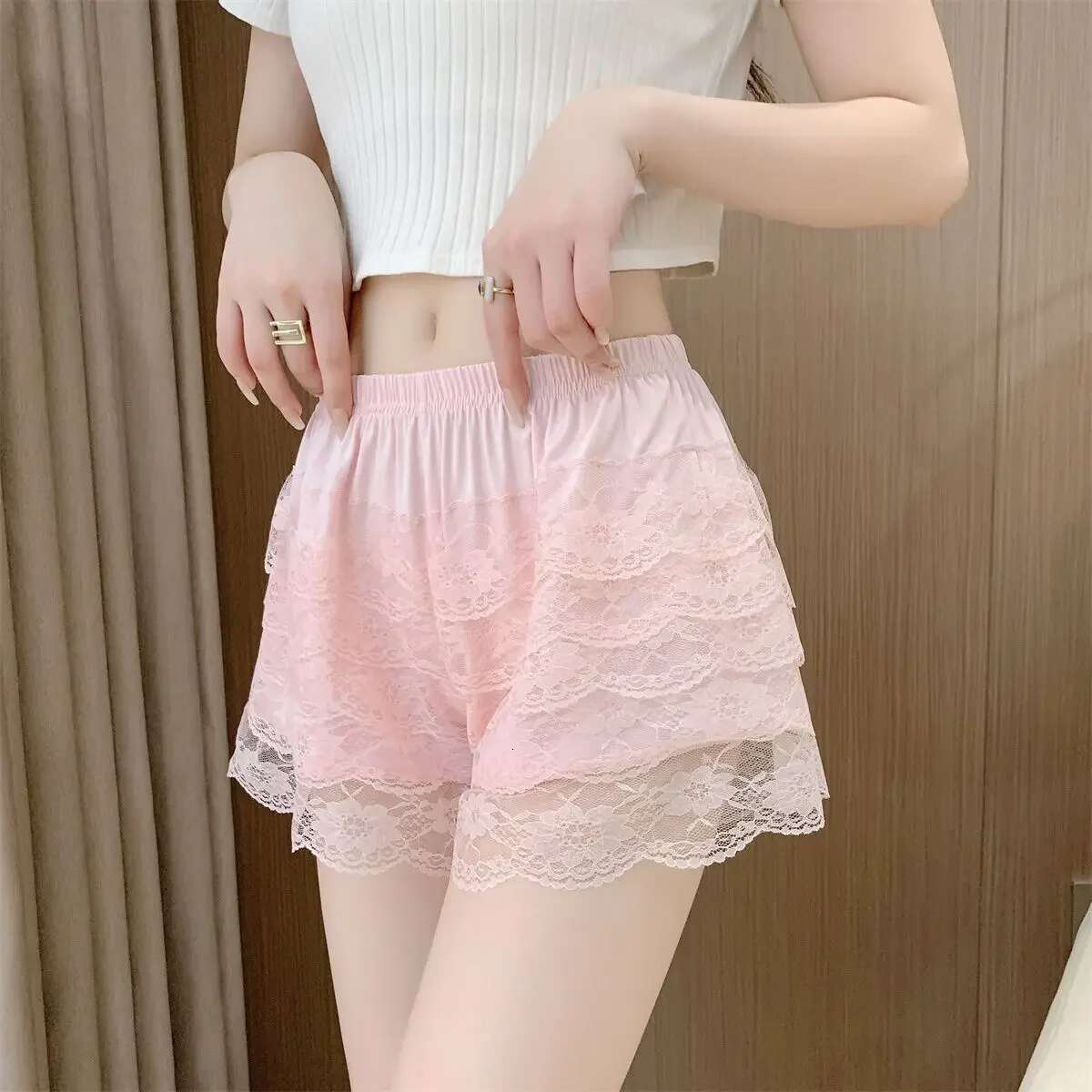 Womens Shorts High Waist Lace Female Short Pants Wholesale for Summer Outdoor Elasticty Flowy Design Comfy Low Price XXL Cheap