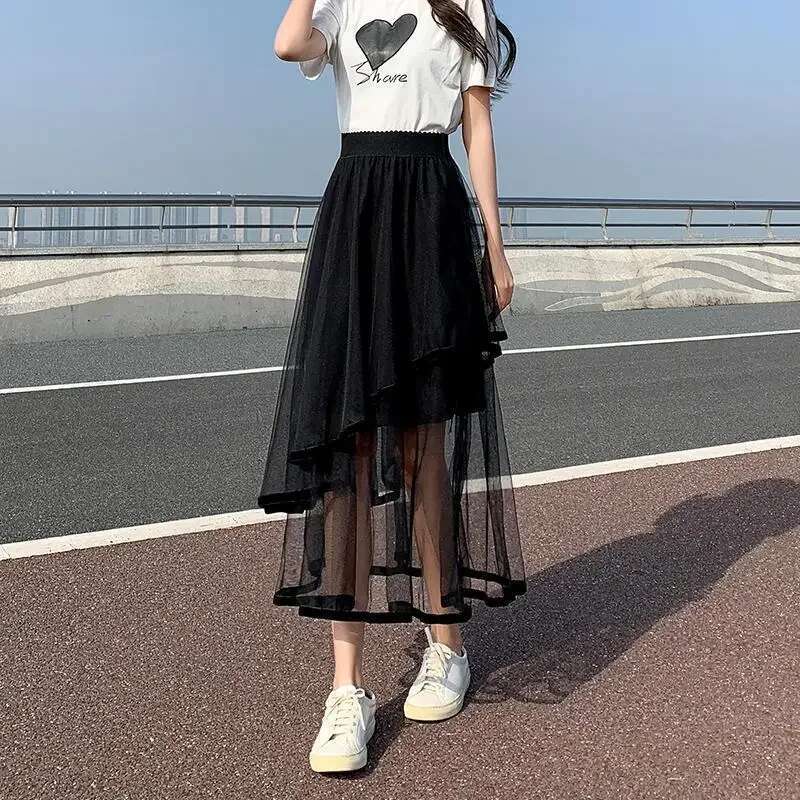 Ruffle Woman Skirt High Waist Patchwork Skirts For Women Stylish Luxury Elegant Casual Premium Offer Aesthetic Hot Summer 2025 V