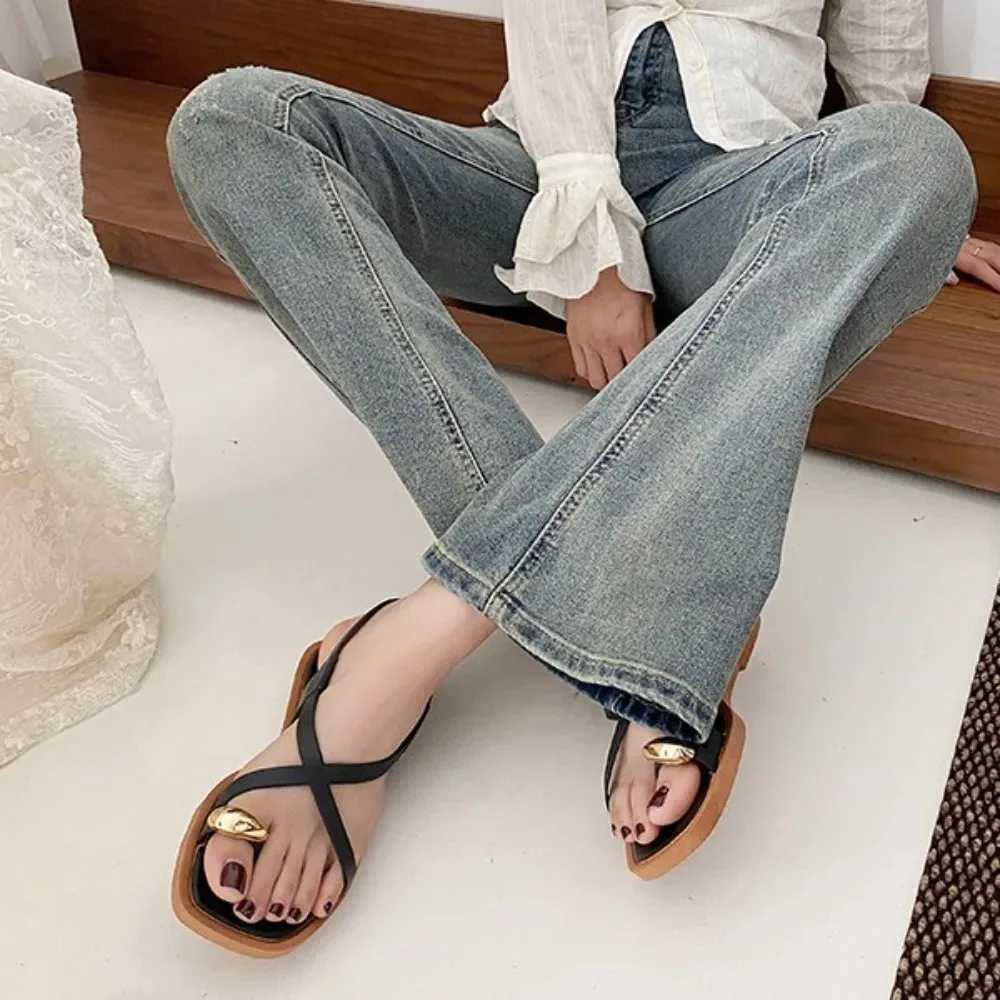 2025 New Set of Toe Cool Sandals Womens Summer Beachwear Anti Slip Slides Slippers Flat Roman Shoes Hot Sales Flip Flops Women Z250617