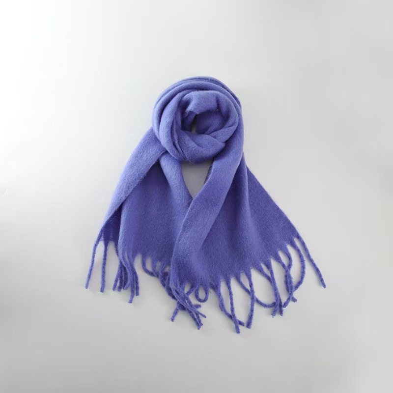 T986 new macaron solid color imitation cashmere scarf female winter soft atmosphere scarf Korean all-match shawl