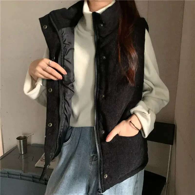 Loose Short Half Lady Padded Cotton Giletes Cold Autumn Casual New Outerwear Insulated Demi-season Womens Vests Trend 2025 Warm