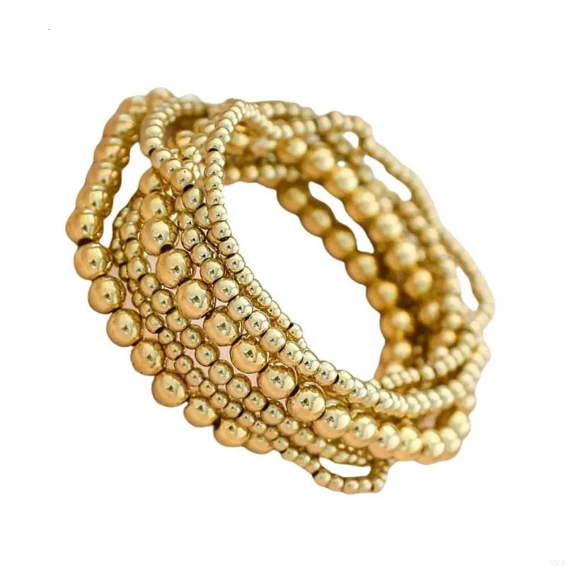 Elegant 7 Pieces Bracelet Set With Geometric Beads for Casual Occasions R9CF 250616