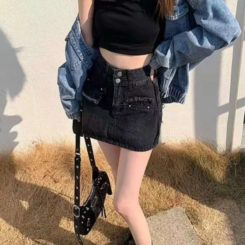 Short Woman Denim Skirt High Waist Pants Tight Wrap Chorts Streetwear Luxury Elegant V Y2k Vintage Cheap Jeans Skirts for Women