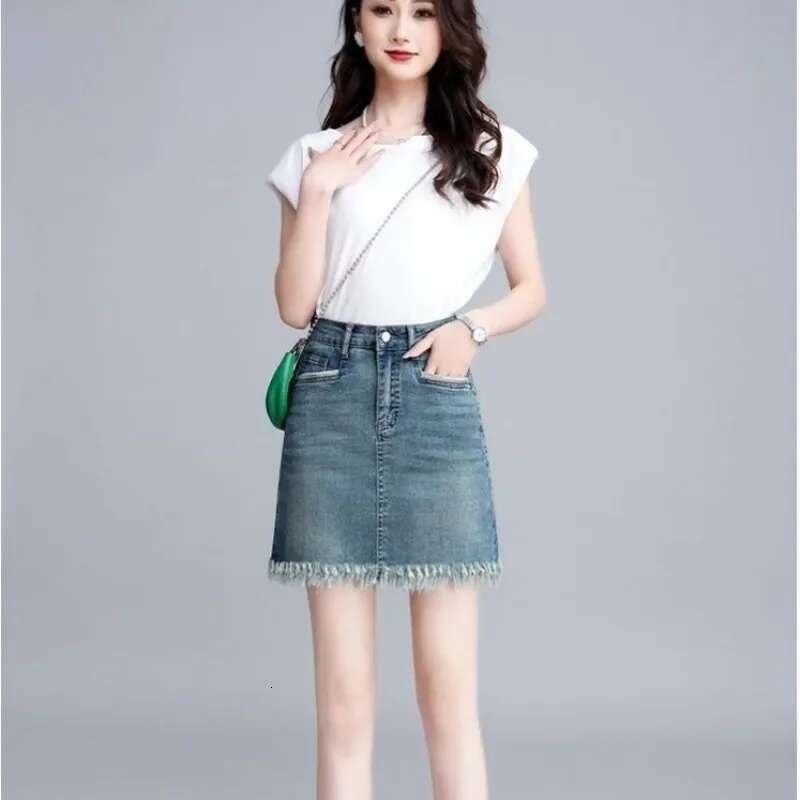Summer 2025 Korean Fashion High Waist Short Jeans Skirts for Women Modest Aesthetic Premium New In Y2k Vintage Woman Denim Skirt