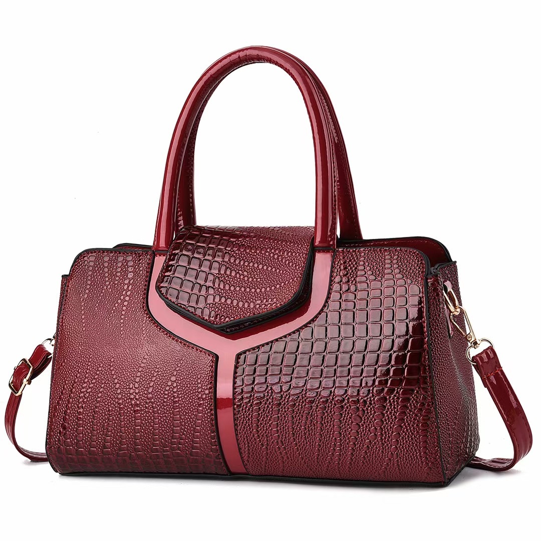 Free Shipping 2025 New Designer Bag Fashionable And High-quality Shopping Bag Solid Color Crocodile Pattern Large Capacity Women's Handbag