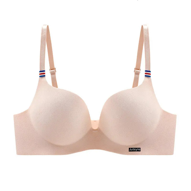 Ice Silk Bra For Women Sexy Seamless Bralettle Gather Push Up Lingerie Wireless One Piece AB Cup Adjust Straps Candy Color Bras 250617