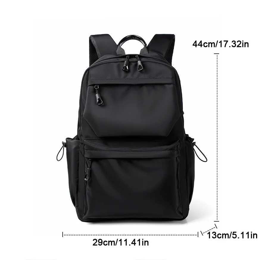 Mens Fashionable Large Capacity Simple Casual Business Backpack Durable Oxford Neutral Style Lightweight Travel Backpack Z250617